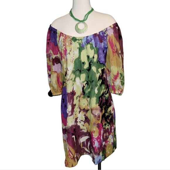 Vintage Oleg Cassini Multi Color Dress - Picture 7 of 8